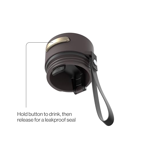 Image of Contigo AutoSeal 24 oz Stainless Steel Vacuum-Insulated Water Bottle with Leakproof Push-Button Spout & Lock, Carry Strap, BPA-Free & Lead-Free, Dishwasher Safe
