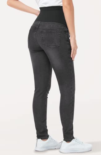 Image of PACBREEZE Women's Maternity Jeans Over Belly Skinny Stretchy Denim Pants Comfy Slim Pregnancy Pants