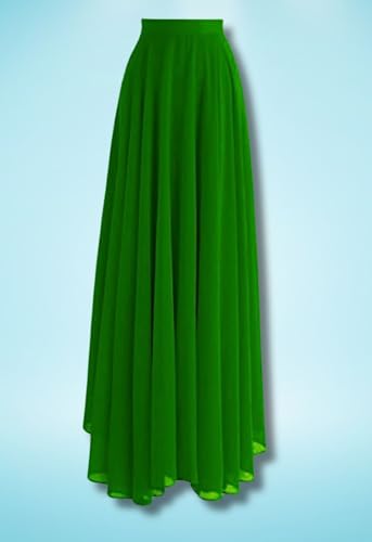 Image of Women's Full Length Georgette Long Skirt- Lehenga with 8 Meters Maxi Flare