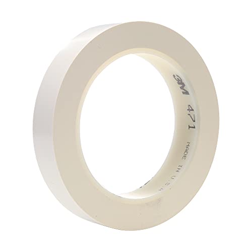 Image of 3M Vinyl Tape 471, 3 /4 inch x 36 yd 5.2 mil, White (Pack of 48)