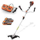 DECESPUGLIATORE A BATTERIA 2 IN 1 – Il modello FUXTEC FX-E2MSCSET combina in un unico attrezzo un tagliabordi a batteria e un decespugliatore a batteria. Con una larghezza di taglio di 35 cm e un sistema da 40 V basato su 2 batterie da 20 V, è ideale per bordi del prato, erba alta ed erbacce.