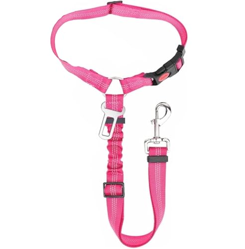 My Corgi Living 2 in 1 Dog Car Seatbelts with Anti-Shock Elastic Bungee Buffer, Adjustable Headrest Restraint Clip for Pet Safety, Perfect Car Accessories for Any Dog Harness or Dog Collar