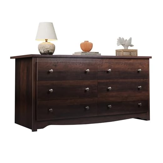 Modern 6-Drawer Wood Dresser
