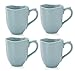 Portmeirion Sophie Conran Floret Collection Set of 4 Stoneware Mugs, 14 ounces, Robins Egg