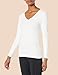Amazon Essentials Women's Slim-Fit Layering Long Sleeve Knit Rib V-Neck Shirts (Available in Plus Size), Pack of 2, White, XX-Large