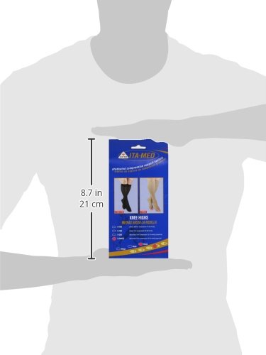 Image of ITA-MED I H-304(O)(2) XL BL Microfiber Knee Highs, Black, X-Large