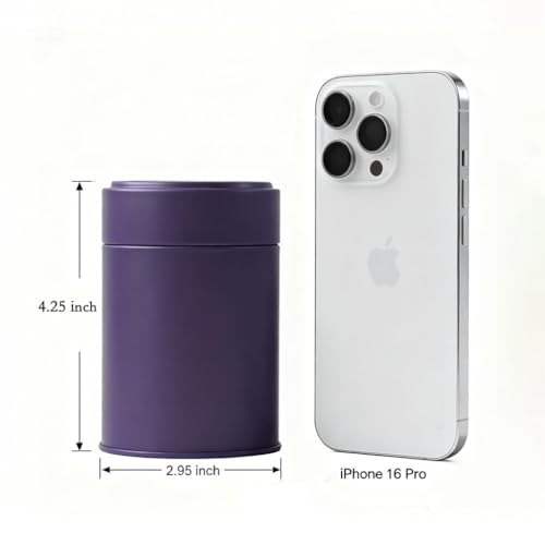 Image of 3-Pack Tea Tin Canister with Airtight Double Lids, 14 Fl Oz Tin Can Box and Round Kitchen Canisters for Loose Tea, Coffee, Candy, Herbs and Matcha Powder (Green, 2.95 * 4.25'')
