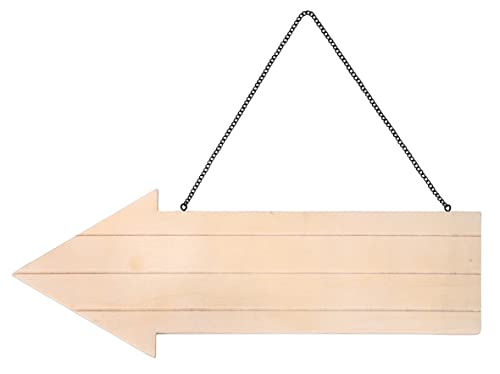 Rayher Panneau de signalisation flèche, bois naturel, 1 pce., FSC 100%, 39x14,5cm, à accrocher, à personnaliser, arts créatifs, fête, décoration-64511505