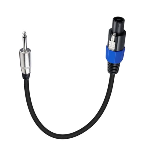 Kangnice Speakon to 6.35mm 1/4 Inch Cable Professional Heavy Duty Speakon to 6.35 Male to Male Cable