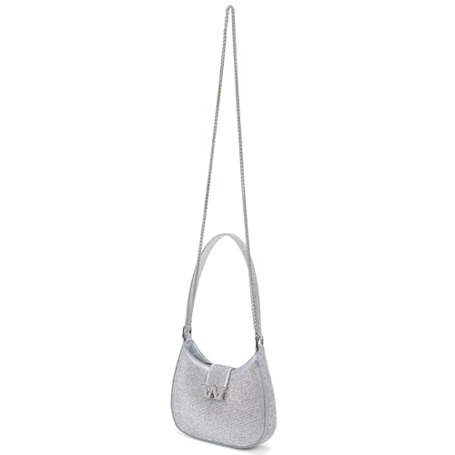 Image of BBTT.ful Rhinestone Evening Handbags Sparkling Crystal Purse Daily Casual Shoulder Bag