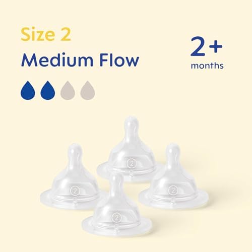 MAM Teats Size 2 | 4 Pack | Medium Flow | Fits All MAM Bottles | Suitable from 2+ Months | Made from SkinSoft Silicone | Baby Accessories for Newborn - View 5