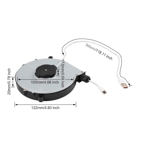 Cable de carga portátil antitirones con sistema retráctil automático USB C y Android 3