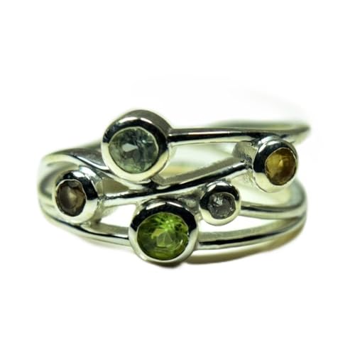 Argent sterling 925 bague ronde naturelle pour femme homme mixte