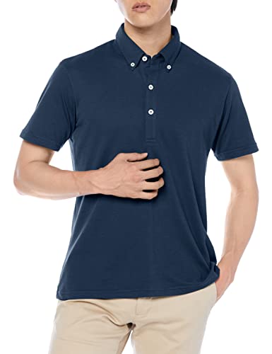 [ミズノ] ポロシャツ ボタンダウン 半袖シャツ 抗菌防臭 C2JA1101 メンズ ネイビー XL