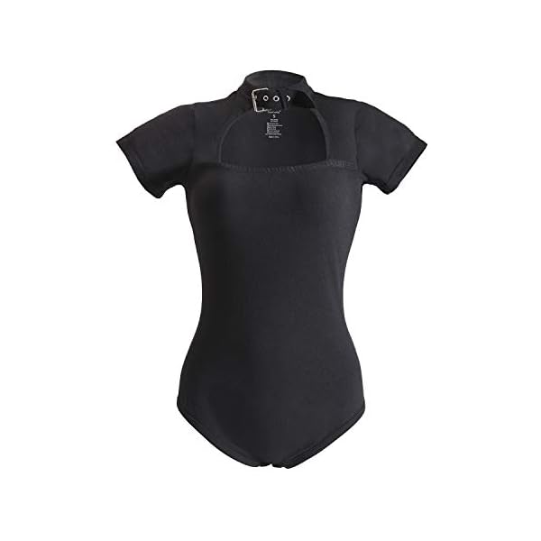 Littleforbig Cotton Button Crotch Romper Onesie Pajamas Bodysuit – Collared Black XL