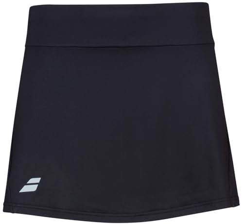 Babolat Girl's Play Tennis Skirt with Built in Shorties, Black/Black (US Youth Size 6-8)