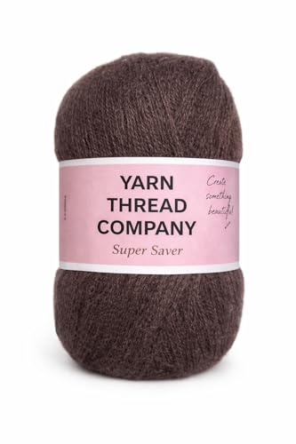 Image of 3 Ply Knitting Wool Yarn, Supersoft Hand Knitting Wool for Craft, Crochet, Amigurumi, Embroidery (Brown)