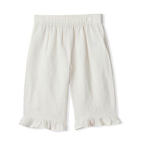 Amazon Essentials Unisex Babies x Sofia Grainge Baby Girls and Toddler Cotton Linen Wide Leg Pull on Pant with Ruffles Light Beige 18 Months