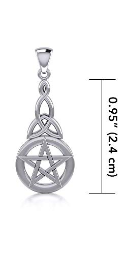 Pentacle Trinity Knot Celtic Sterling Silver Pendant Necklace 18"3