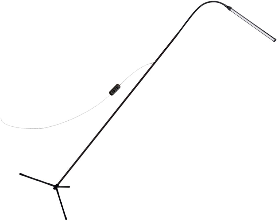 Black Adjustable Clip-on Floor Lamp, Dimmable Flexible Gooseneck Reading Light, Eye Protection Desk Lamp for Bedroom and Office