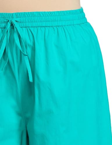 Image of Pack of 1 Stylish & Comfortable Rayon Cotton Straight Cut Wide Legs Palazzo Trousers for Women /Knitted Rayon Cotton Ethnic Palazzo White