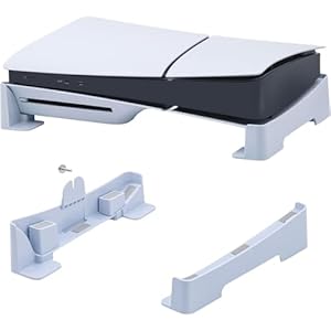 TCOS TECH PS5 Slim Stand for PS5 Slim Console Horizontal Console Stand for PS5 Slim Horizontal Insert-in Stand Horizontal Cooling Stand Anti-Slip Base Stand for PS5 Slim Disc & Digital Console
