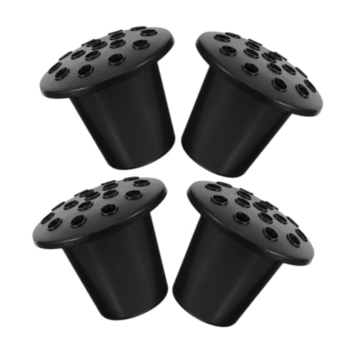 DIYEAH 4 Piezas Base para Flores de Cementerio Negra de Plástico con Orificios para Jarrones Conmemorativos y Arreglos Lápidas y Tumbas Resistente y Decorativa para Exteriores