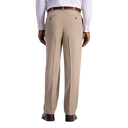 Image of Haggar Men's Cool 18 Pro Classic Fit Flat Front Casual Stretch Performance Golf Pant - Regular and Big & Tall