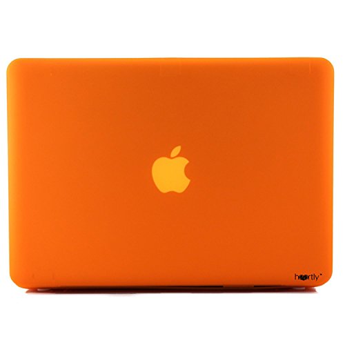Image of Heartly Premium MacBook Flip Thin Hard Shell Rugged Armor Hybrid Bumper Back Case Cover for MacBook Pro 15 inch inch - Mobile Orange