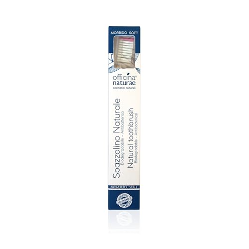 Officina Naturae | Spazzolino Eco-Sostenibile con Corpo Biodegradabile, Setole Morbide, Fucsia