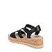 Dr. Scholl's Womens Once Twice Espadrille Platform Wedge Sandal Black/Cork 9 M