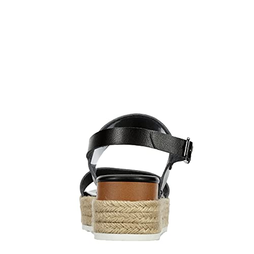 Xappeal Amelia - Women's Open Toe Ankle Buckle Strap Casual Platform Espadrille Sandals Black, Size 8.0 Medium Width #TOP3