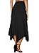 DJT Women's Flowy Handkerchief Hemline Midi Skirt Medium Black