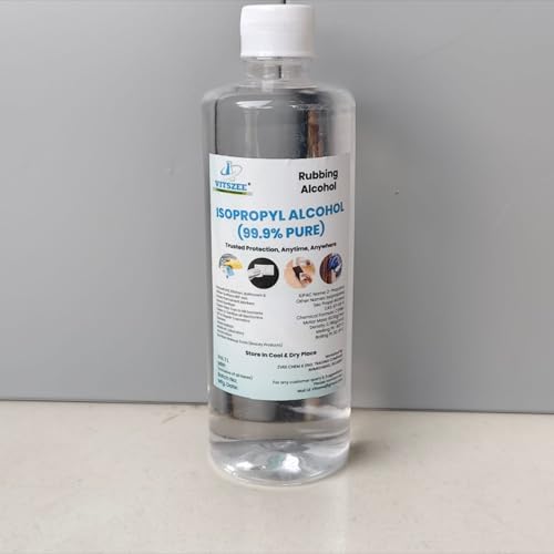 VITSZEE Iso propyl Alcohol 500ml | IPA Rubbing alcohol for Cleaning, All Electronics, Clean Your Makeup Tools, Clean CPU, GPU and Screen Repair Cosmetics 99.9% Pure Surface Cleaning Stain and Dust Remover