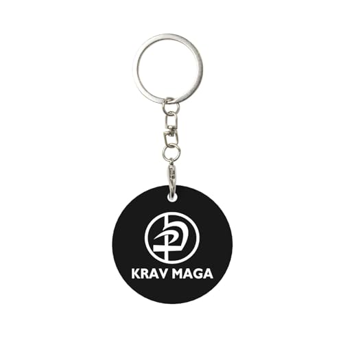 FXOMARLIN Krav MAGA Round Metal Keychain-Metal Plate...