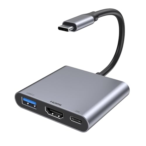 USB C to HDMI Adapter with 4K HDMI Output Type-C Hub Converter to 4K HDMI USB 3.0 PD Charging Port USB-C Digital AV Multiport Adapter for iPhone 15 Pro Max/15 Pro/15 Plus/15