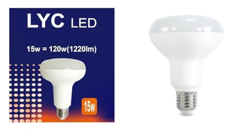 Reflectora R-90 LED 15w, E-27, 4000K luz blanca neutra, Bajo consumo, No parpadeo