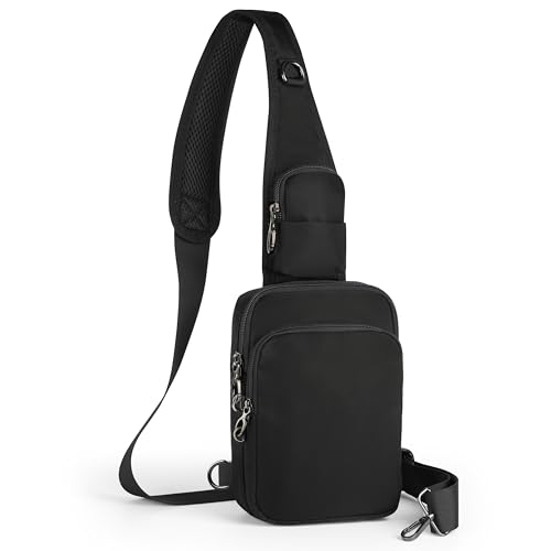 Image of Sling Bag, Crossbody Bag with Zipper Lock, RFID & Water Resistant for Women and Men Small Chest Bag for Travel Casual