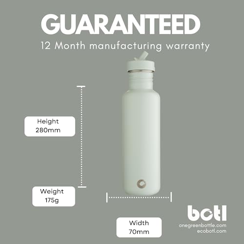 onegreenbottle BOTL, Tough Canteen Water Bottle with Leakproof Straw Lid, Stainless Steel Water Bottle, Non-Insulated - Image 3