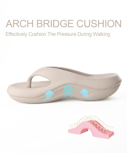 Vinlas Womens Flip Flops, Super Soft Comfortable Arch Support Walking Sandals, Cup-shaped Proctective Thong Womens Slides2