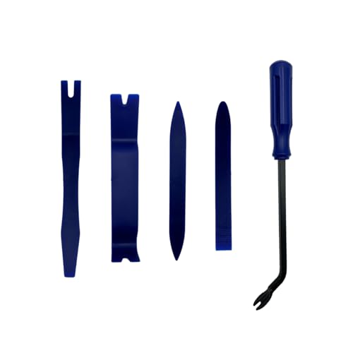 Ohleats 5PCS Auto Trim Removal Tool Kit, No Scratch Plastic Pry Tool Kit for Car Panel Audio Dashboard Dismantle, Automotive Interior Trim Molding Fastener Remover, Car Accessories (Blue)