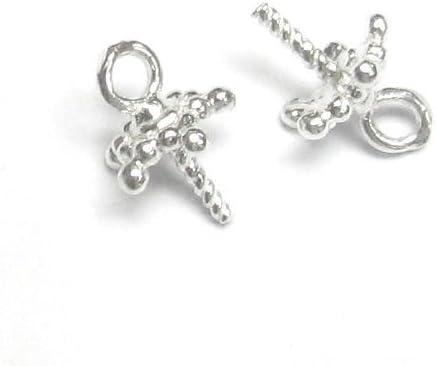 2pcs .925 Sterling Silver Pendant Connector Bail Eye Pins W/ 6mm Cup Pearl f/Half Drilled Pearl/Stone/Findings/Antique