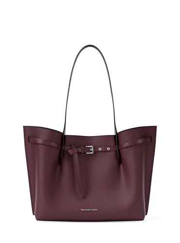 Michael Kors Women's Emilia Large Tote, Oxblood/Pebbled Leather, One Size