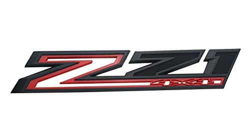 Image of 2PCS 2019-2022 Z71 4x4 Fender Emblem 3D Badge OEM Nameplate Letter Logo Decals Sticker Replacement for Silverado 1500 2500hd 3500HD Genuine Parts (Black Red)