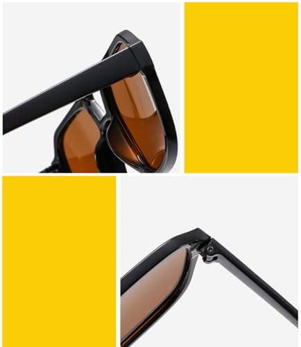 Image of Retro 70s Square Aviator Sunglasses Women Men Vintage Rectangle Sunglasses Flat Frame Trendy Shades