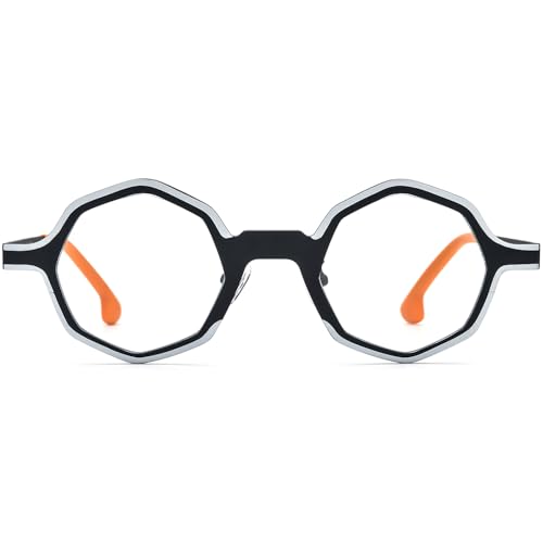 Image of FONEX Colorful Pure Titanium Glasses Frame Women Retro Round Eyeglasses
