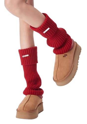 Image of Womens Lolita Knit Long Leg Warmers Japanese Kawaii Boot Socks Winter Socks - 5 Pairs