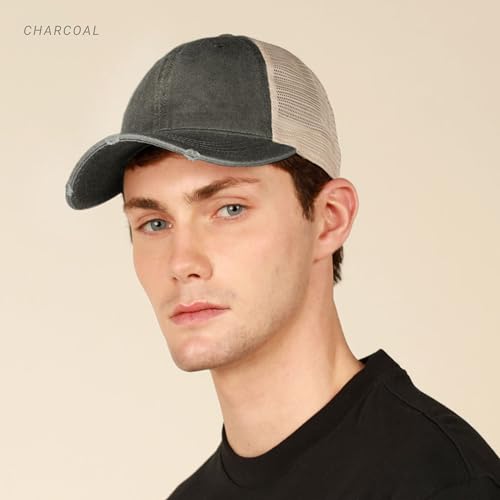 Image of ChoKoLids Vintage Distressed Trucker Hat Adjustable Back Unisex Headwear