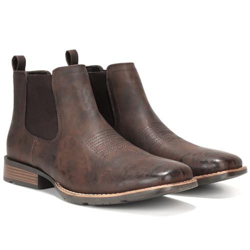 Image of IUV Cowboy Boots For Men Ankle Boots Western Boot Casual Dress Slip On Chelsea Men