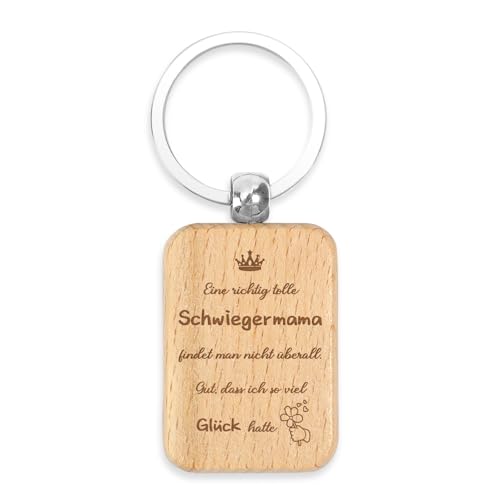 Yeeaulpa Geschenk Schwiegermutter Schlüsselanhänger Holz Muttertag Geschenk für Schwiegermutter Geburtstag Geburtstagsgeschenk Schwiegereltern Muttertagsgeschenk Valentinstag Weihnachtsgeschenke